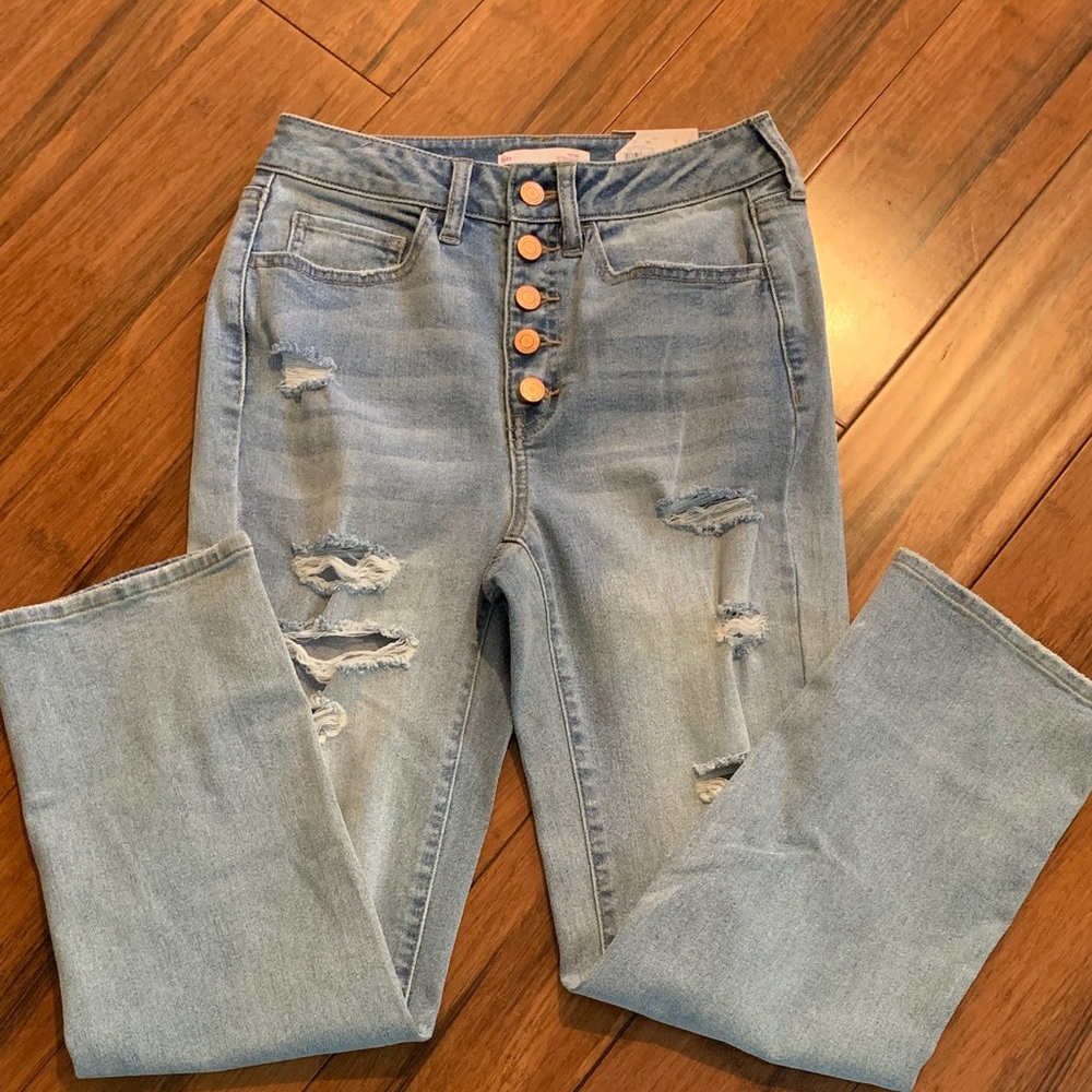 SO High Rise Light Blue Distressed Jeans